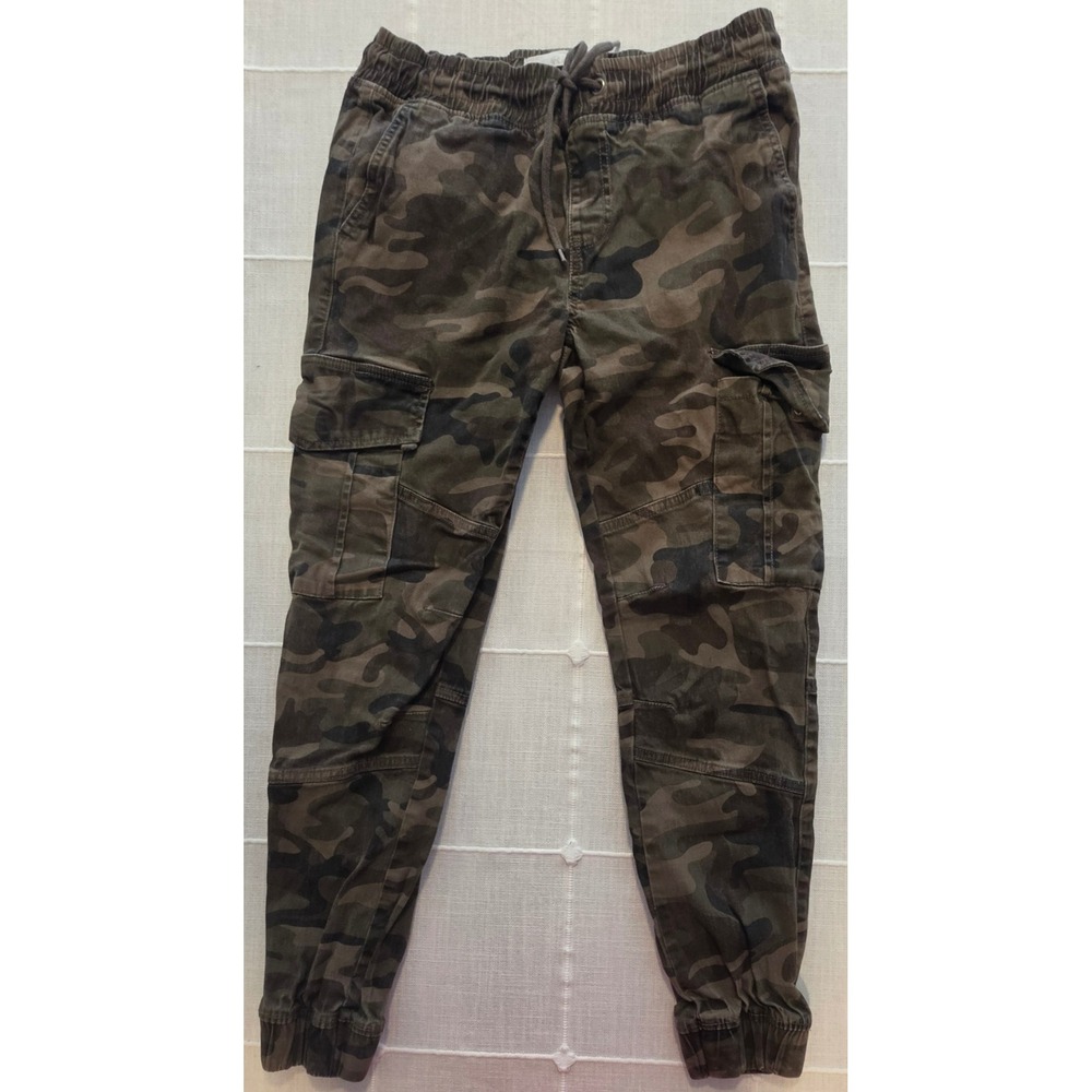 Refinery Republic Mens Camo Cargo Jogger Pants Green Brown Camouflage Size M